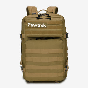 Khaki Pawtrek tactical backpack with multiple compartments for outdoor pet travel and training – Australia