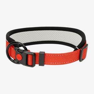 Red dog collar with breathable mesh and secure buckle – Pawtrek Australia