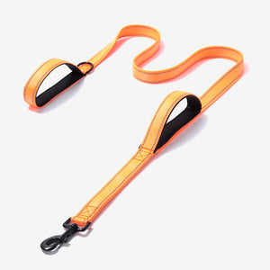 Orange Pawtrek nylon dog leash with padded handle and durable clip – Australia