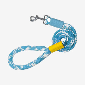 Blue and white Pawtrek braided rope dog leash with soft grip handle, suitable for small and medium dogs – Australia