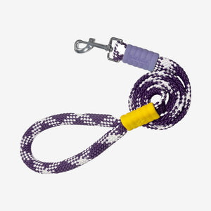 Purple and white Pawtrek braided rope dog leash with soft grip handle, suitable for small and medium dogs – Australia